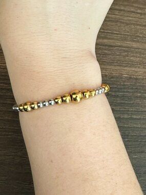 Handmade Mixed Metal Dual Graduated Stainless Steel Western Pearl Bracelet